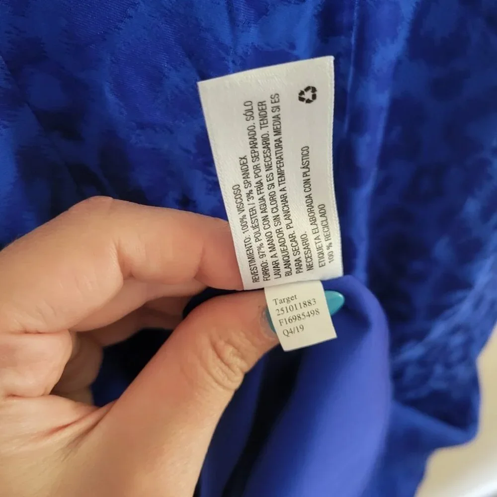 NWT CUSHNIE for Target Leopard Print Wrap Slip Dress Satin Sexy Royal Blue Sz 2 - Picture 12 of 14